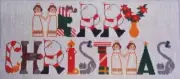 Merry Christmas Banner Hand Painted Needlepoint Canvas