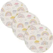 3 Pcs Trivet Tripod for Hot Dishes 15in Cotton Thread Weave Dish Holder for Crock Pot Cookware Protects Peach Cartoon Cute Rainbow