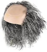 Halloween Wigs Short Gray Old Men Wig,Fluffy Bald Head Wig Synthetic Balding Wig Grandpa Halloween Cosplay Wig Costume Party Wig Halloween Wig