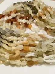 Multi Moonstone Faceted Flat 8x10 oval beads