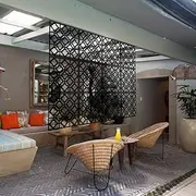 Stepstall 12 Pcs PVC Hanging Room Divider,Thick Decorative Flower Design Room Divider Partitions Panel Screen for Decorating Bedroom Dining Kitchen Office Studio Restaurant Hotel Decor