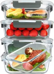 M MCIRCO [5-Packs, 36 Oz Glass Meal Prep Containers with Snap Locking Lids Gl...