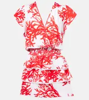 [Melissa Odabash] Melissa Odabash Jess printed tiered minidress AU 14 red