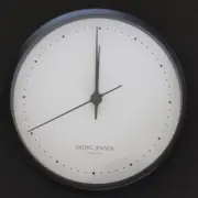 Georg Jensen Wall Clock. Henning Koppel, 22 cm, Black & White. 3587576. NEW!