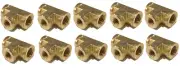 10 PACK BRASS FORGED REDUCING TEE 1/4 X 1/4 X 1/8 FEMALE NPT FNPT