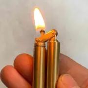 Men Retro Cigarette Kerosene Lighter Vintage Brass Windproof Wheel Mini Pocket