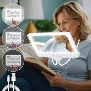 Rechargeable Hands-Free Magnifying Glass with Light for Reading 5X Lighted Magni