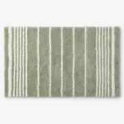 Company Cotton Plush Spa Stripe 13 In. X 40 In. Willow Bath Rug