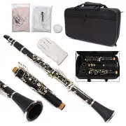 New B flat Clarinet Bb key Ebonite Wood Nickel Plated Key Clarinet Case Pads