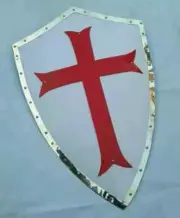28' Medieval Shield Knight Templar Crusader Shield Armor With Red Cross Shield