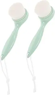 Ipetboom Long Handle Face Scrub Brush 2pcs Soft Facial Cleaning Brush for Women for Skincare Routine
