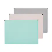 3 Pack A4 Zipper Document Wallet