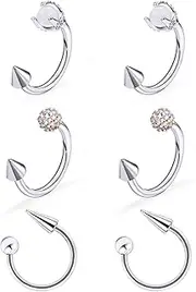 [Cisyozi] 16g Lip Rings Stainless Steel Snake Bite Jewelry Lip Piercing Jewelry Labret Jewelry Horseshoe Vertical Labret Lip Jewelry Lip Hoops for Women Men