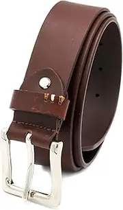 [Zerimar] Men's Cowhide Leather Belt - 39 mm Width - Men's Leather Belt - Men's Belt with Buckle - Men's Belt - Brown Colour - Size 130, Black (black 1), 130