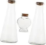 3Pcs Set Glass Drift Bottles Set with Cork Stoppers Wishing Bottle Ornament for Sand Ceremony Elegant DIY Decor for Weddings and Special Events