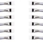 12x Jasart Short Flat Size 1/16 Acrylic/Watercolour Paint Brush White Taklon
