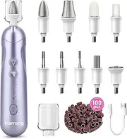 Professional Manicure Pedicure Kit, 9 in 1 Cordless Electric Nail Drill with 100 pcs Nail Drill Bits Sanding Bands, Nail Grinder for Human, 5 Speeds, Nail Dremel Kit for Home and Salon Use