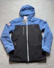 Nivis Protego Ski Jacket Mens Medium Black Blue Primaloft Insulation Snowboard