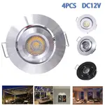 4PCS DC12V MINI LED 射燈 3W 可調角度嵌入式珠寶櫃筒燈吸頂燈浴室廚房燈