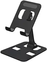 Portable Phone Stand, Adjustable Multi-Angle Mobile Cell Phone Stand Holder, Foldable Pocket Desktop Holder Stand for iPad iPhone 13 X Smartphone Support Tablet (Black)