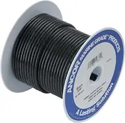 Ancor 111002 Tinned Copper Wire, 8 AWG (8mm2), Black - 25ft