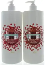 Hyaluronic Hair Shampoo + Hair Mask with Pomegranate (2 x 1000 ml) - Hair Care with Hyaluronic Acid for Fine, Thin or Damaged Hair