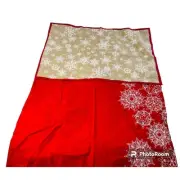 Crate & Barrel Christmas Snowflake Edge Dish Towels 20x30 Bundle Set Of 2