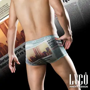 LYCO男內褲‧摩登系列吸濕排汗紗囊袋四角平口褲三件組禮盒