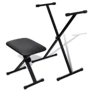 NNEVL Adjustable Keyboard Stand and Stool Set