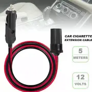 16 ft/5Meters Car Cigarette Lighter Socket Extension Cord Cable Heavey Duty 12V
