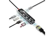PROMATE 7-in-1 USB Multi-Port Hub with USB-C Connector with 4K HDMI Port; Dual U