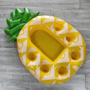 Inflatable Drink Holder,Pineapple Shape Thickened PVC Pool Drink Float W/6 Holes