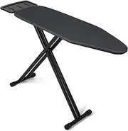 Duwee Ironing Board (43x13 in) with Solid Iron Rest Holder (Metalized), 7 Height Adjustable Options, Foldable T-Leg and Non-Slip Feet, Anti-Collapse Child Locks