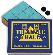 Triangle Billiard Pool Cue Chalk - 1 Dozen - Made in The USA + 2 pcs of Quality Billiard Pool Table Spots by Tweeten Fibre Co.
