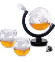 Globe Decanter Suitable for Liquor, Scotch, Bourbon,Brandy, Vodka