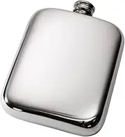 Wentworth Pewter Plain 6Oz Cushion Pocket Flask, Spirit Flask