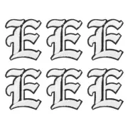 Iron on Letter Patches, 6Pcs Iron on Patches, Letter E Black White