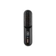 NNEDSZ Black Rechargeable Portable Ionic Hair Straightening Comb - USB Wireless