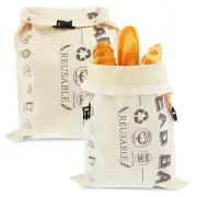 2Pcs Beeswax Bread Bags Reusable Sourdough Bread Bags with Beewax Lining(