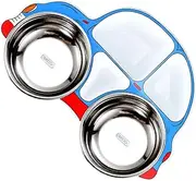 NOLITOY Boys and Girls Dish 304 Stainless Steel Toddler Plate Portion Control Divided Design