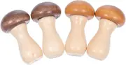 MAGICLULU 1set Mushroom Shaped Wooden Chopstick Rests Elegant Cutlery Holder Easy to Clean Store for Table Decor Everyday Use for Dining Entertaining 4pcs