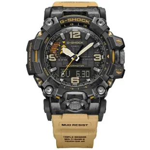 【CASIO 卡西歐】G-SHOCK MUDMASTER 泥人錶/太陽能電力世界六局電波/54mm/褐(GWG-2000-1A5)