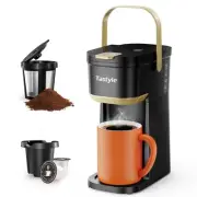 Single Serve One Cup Coffee Maker, for K Cups and Grounds, Mini Coffee Maker ...