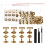 24Set Leather Snap Fasteners Kit 15mm Metal Snaps with 3 Setter Tools Gold