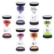 6 Pack 6 Colors Sand Timer Hourglass Sandglass Timer Assortment Kit, 1 min/3