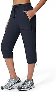 [Seamaid] Women's Hiking Capri Pants Lightweight Quick Dry Outdoor Cargo Capris Camping Travel Zipper Pockets