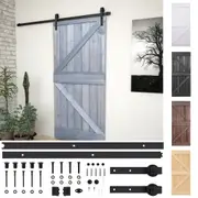 Sliding Door with Hardware Set 90x210 cm Solid Pine Wood vidaXL