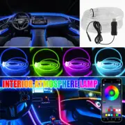 Control Atmosphere Lamps USB Car RGB Interior Ambient LED Strip Light APP Music (for: Audi)