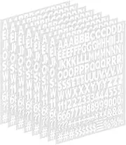 1 Inch Iron on Letters and Numbers,Iron on Vinyl Letters with A-Z Heat Transfer Letters 0-9 Iron on Numbers PU Alphabet Stickers for Clothing T-Shirt DIY Craft,Black White (8 Sheets, White)