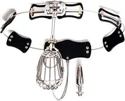 dnofowl BDSM Stainless Steel Chastity Belt For Men Chastity Butt Plug Bondage Penis Cage Chastity Cage Sex Toys For Men(100-110cm)